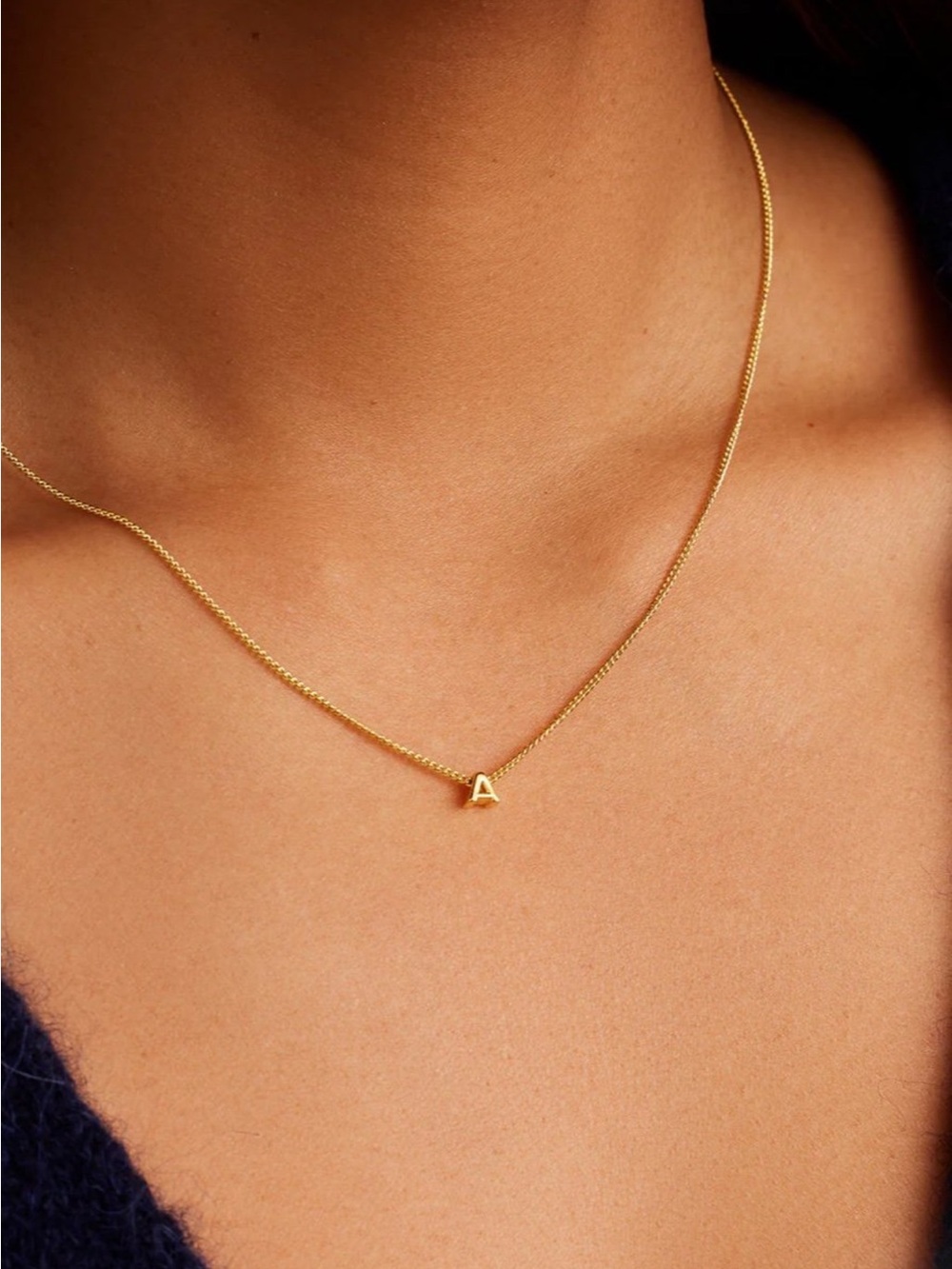 Gorjana letter A gold necklace - Picture 2 of 5